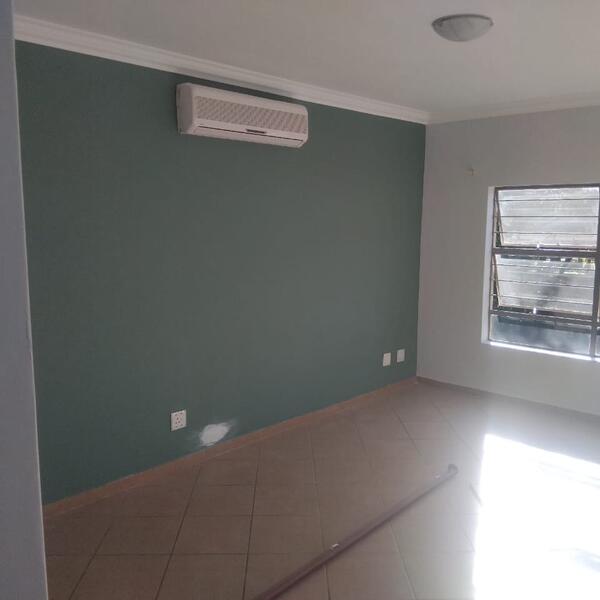 Apartment Interior Repaint & Kitchen Splashback - Living room with sage-green feature wall