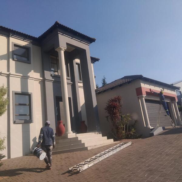 Double-Storey Exterior Restoration - Finishing touches to the front entrance