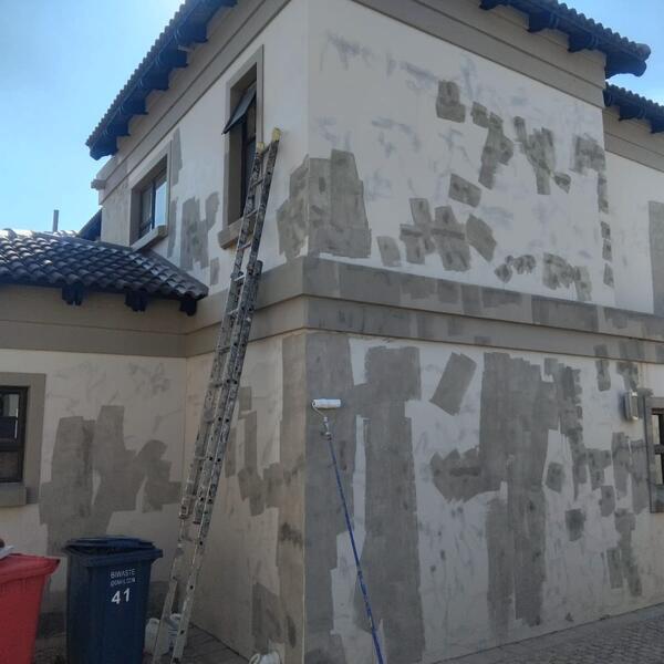 Family Home & Boundary Wall Repaint - Cracks filled and patched ahead of painting
