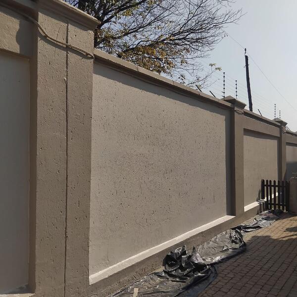 Family Home & Boundary Wall Repaint - Boundary wall textured and painted