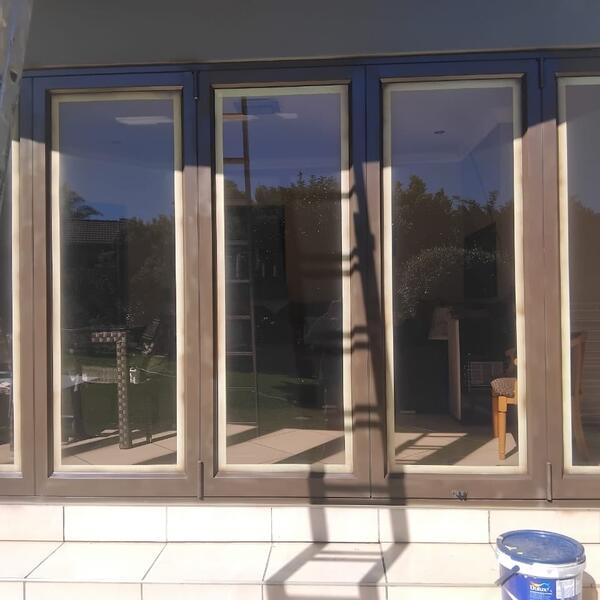 Modern Home Exterior Makeover - Timber window frames refinished